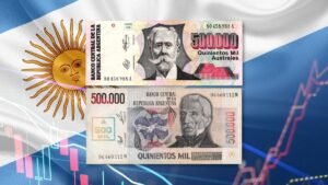 Qué Hizo Macri Con La Plata Del FMI Durante Su Gobierno 4 billetes argentinos con edificios gubernamentales fondo