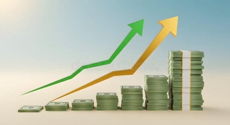 Qué se espera del dólar esta semana en Argentina Subirá o bajará 2 billetes de dolar con grafico financiero ascendente