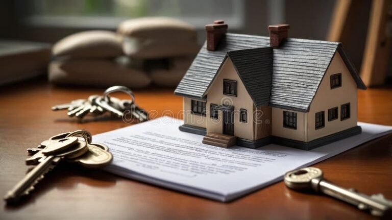 casa con llaves y contratos legales