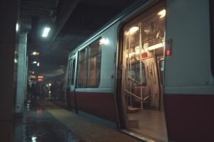 estacion subte b en hora pico noche