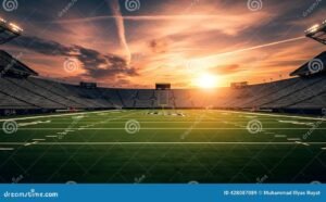 Por qué no se juega fútbol el domingo 11 de junio en Argentina 7 estadio de futbol vacio al atardecer