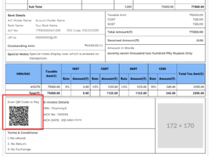 factura con codigo de barras y calculadora