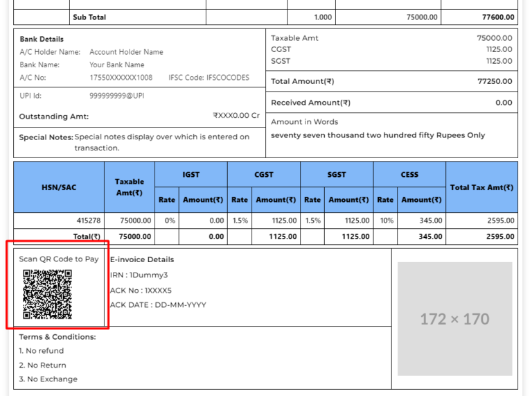 factura con codigo de barras y calculadora