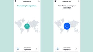 mapa de argentina con conexion vpn destacada
