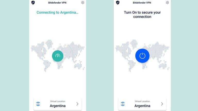 mapa de argentina con conexion vpn destacada
