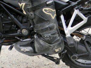 motorcycle gear shift lever close up riding