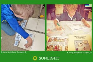 ninos aprendiendo historia con mapas y libros