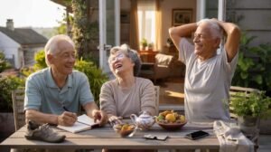 persona feliz cambiando de banco alegremente