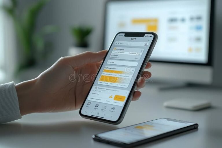 persona usando app de finanzas en smartphone
