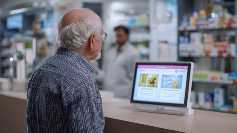 persona usando computadora con sitio anses visible