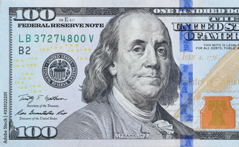 retrato de benjamin franklin en billete